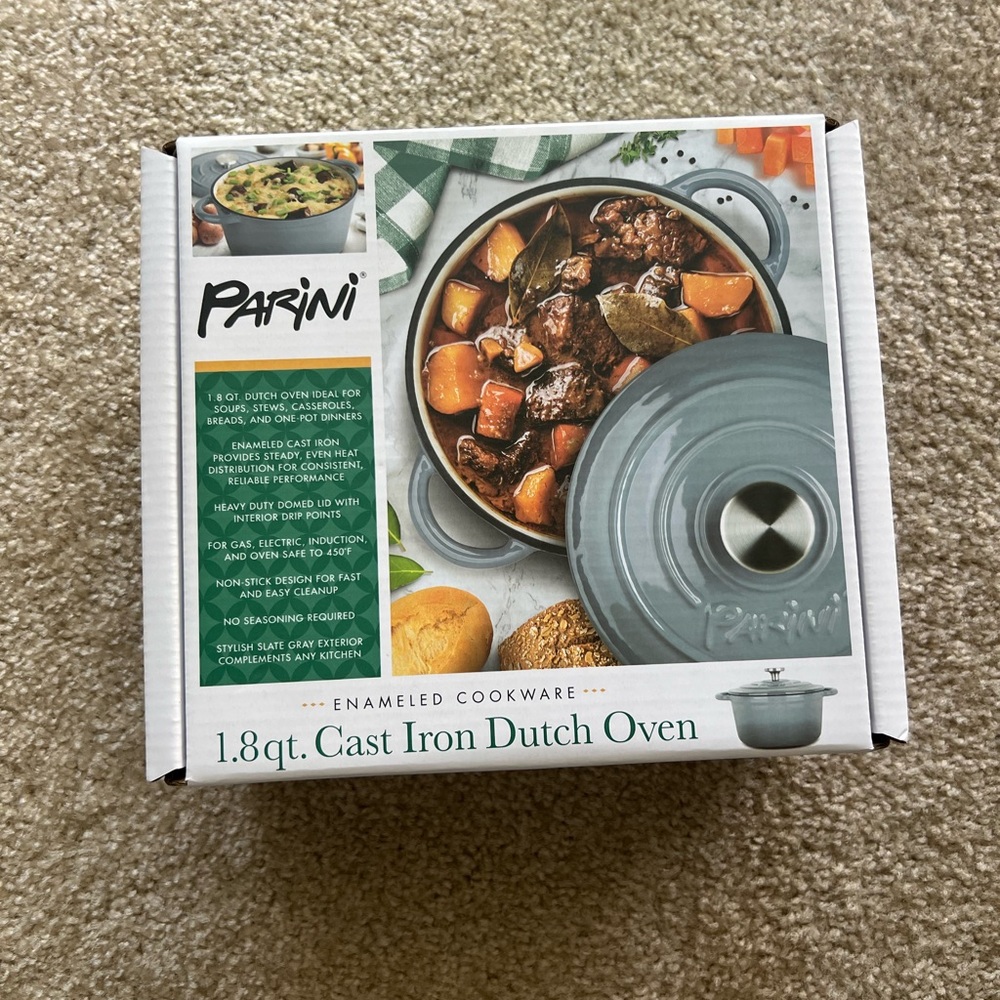 Gray Cast Iron Dutch Oven